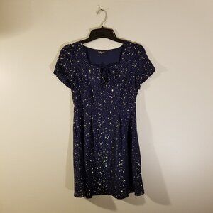 Allegra K Starry Night Sky Short Sleeve Mini Dress